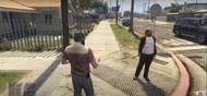 Trevor talking with the lady NPC(Image via Ferzen YouTube)